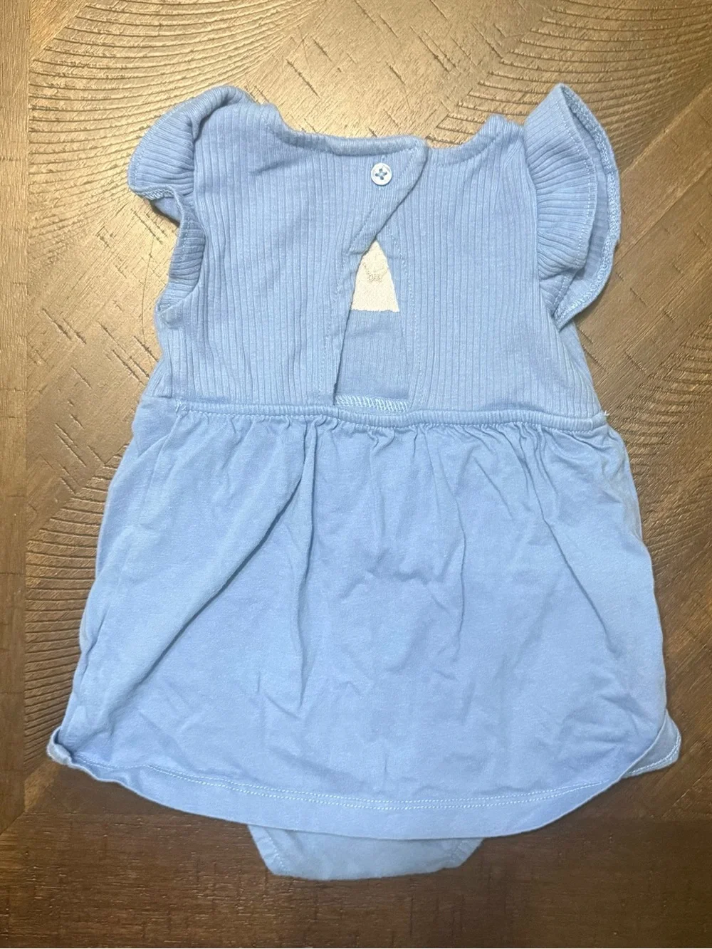 Carter's Light Blue Ribbed Flutter Sleeve Dress